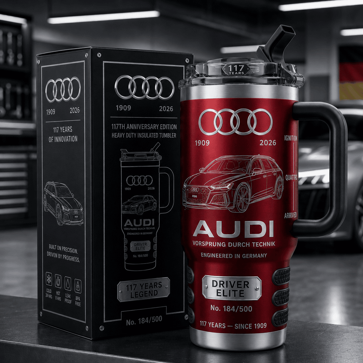 AD Tumbler with Handle and Straw