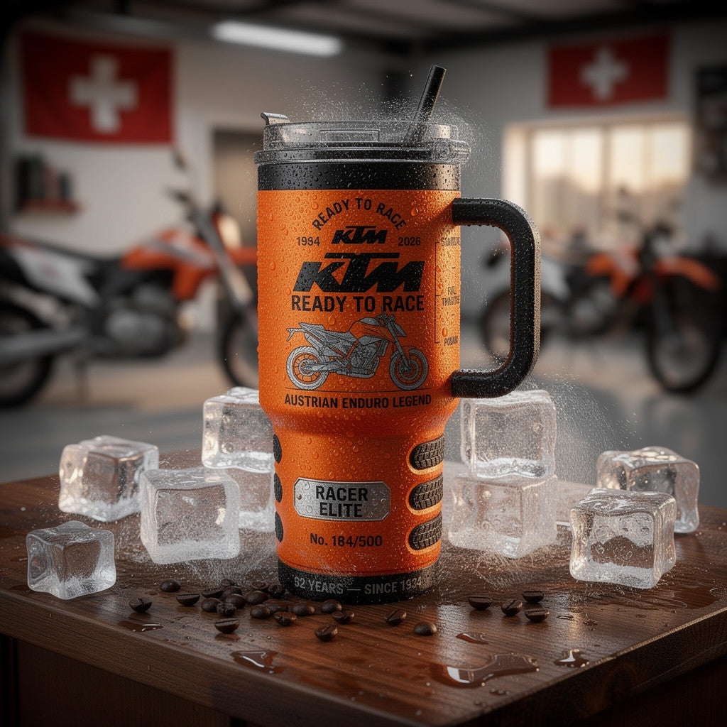 K-Racing Tumbler with Handle and Straw