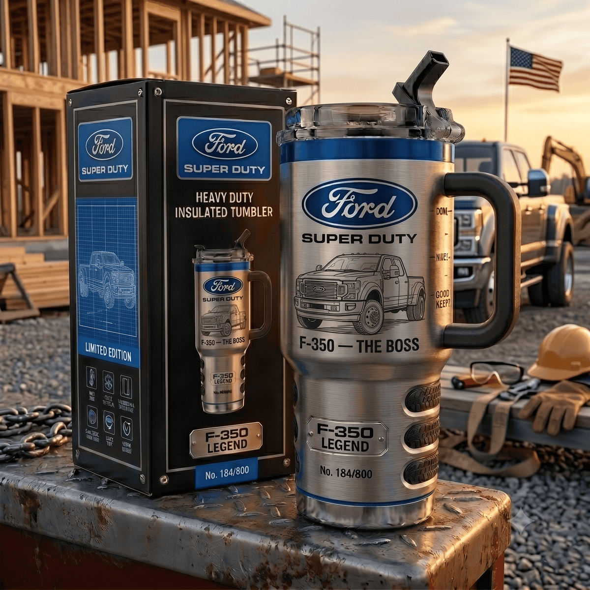 F-350 FD Tumbler with Handle and Straw
