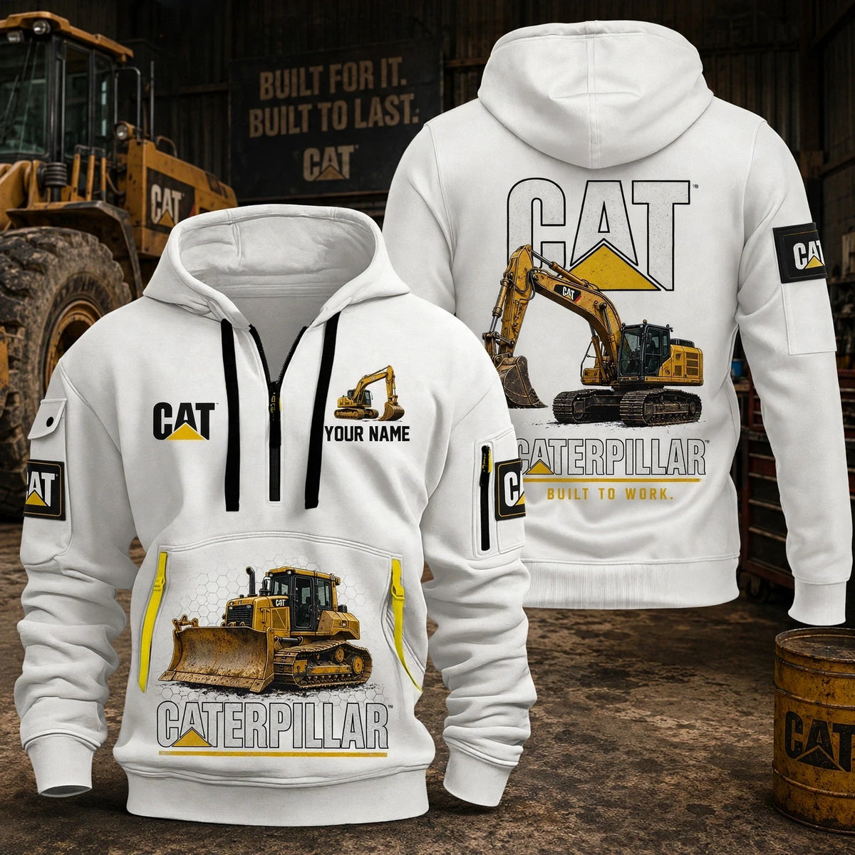 CAT New Personalized Quarter Zip Hoodie For fan