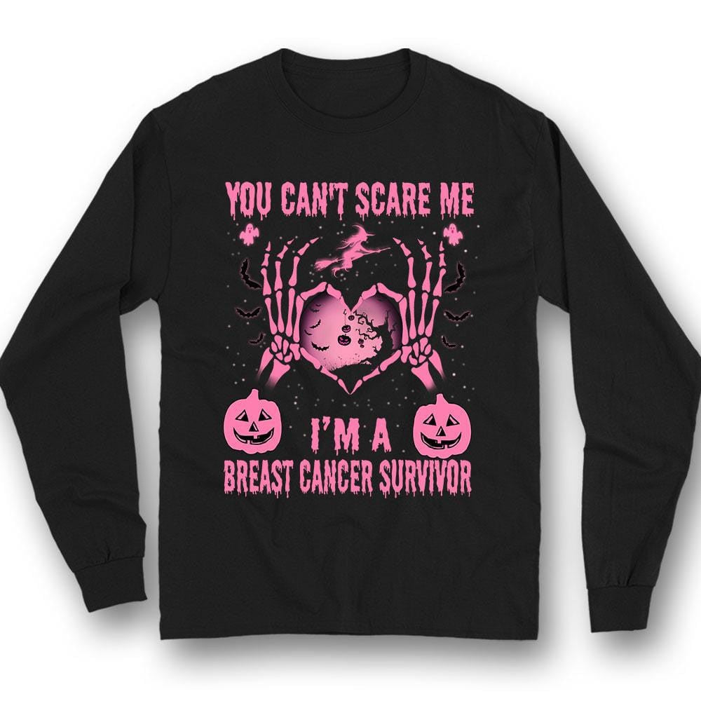 You Can't Scare Me, Skeleton Heart, Breast Cancer Survivor Awareness Shirt YVT0533