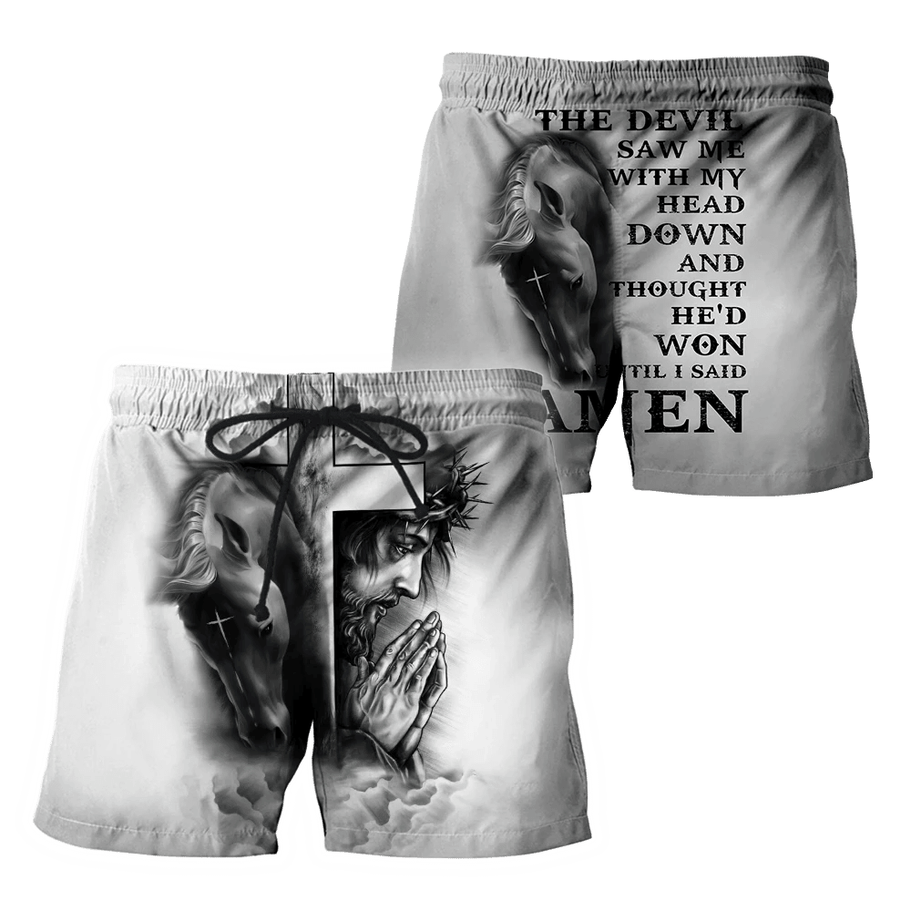 Horse And Jesus 3D All Over Printed Shirts For Men And Women TN