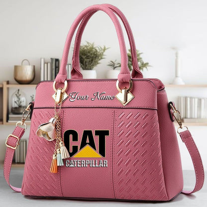 Custom Name CAT Zip Handbag Multicolor