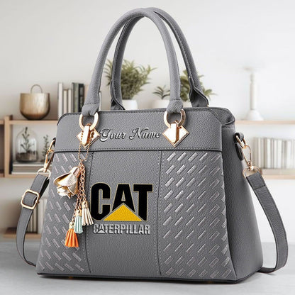 Custom Name CAT Zip Handbag Multicolor