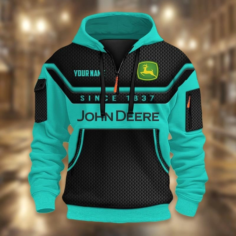 Custom Name JD 3D Quarter Zip Hoodie CR251134