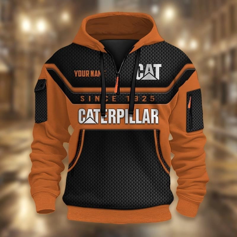 Custom Name CAT 3D Quarter Zip Hoodie CR251171