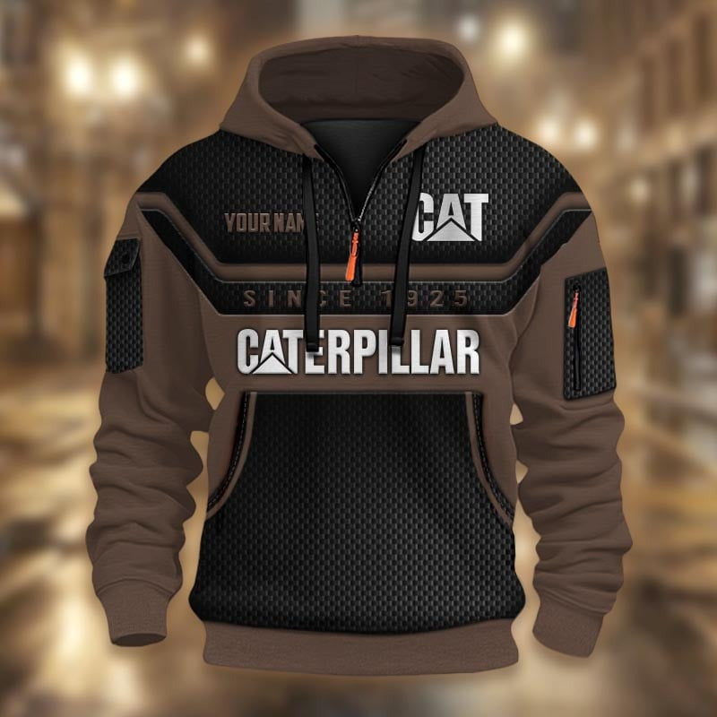 Custom Name CAT 3D Quarter Zip Hoodie CR251171