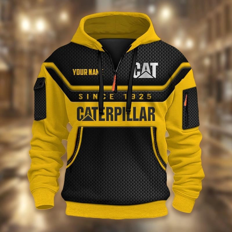 Custom Name CAT 3D Quarter Zip Hoodie CR251171