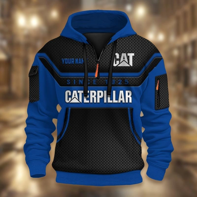 Custom Name CAT 3D Quarter Zip Hoodie CR251171