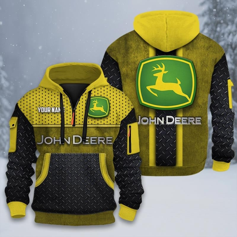 Custom Name JD 3D Quarter Zip Hoodie CR251201