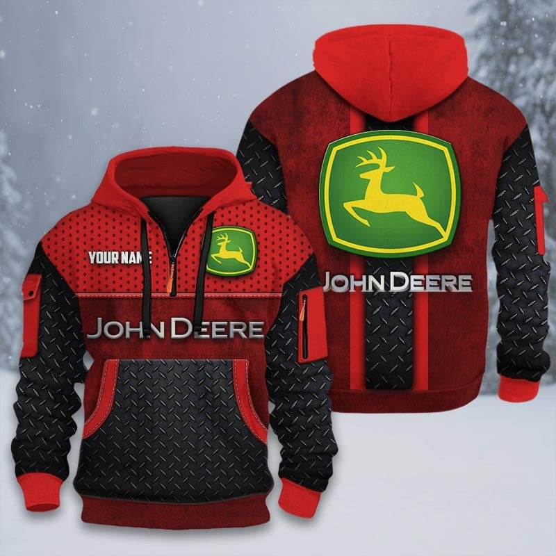 Custom Name JD 3D Quarter Zip Hoodie CR251201