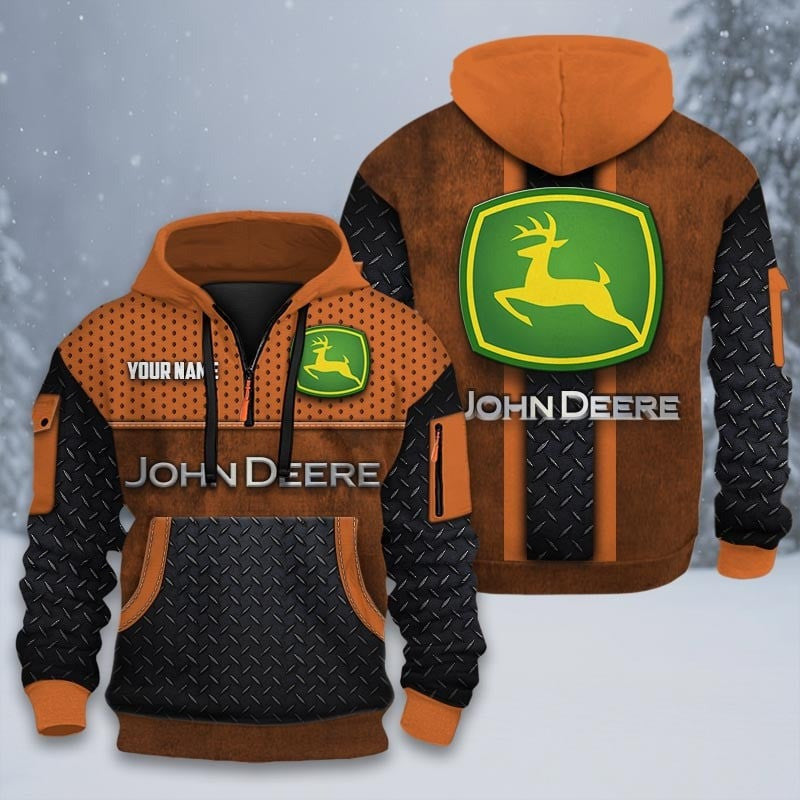 Custom Name JD 3D Quarter Zip Hoodie CR251201