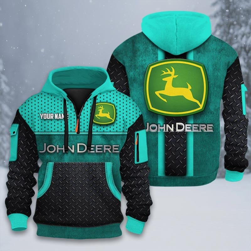 Custom Name JD 3D Quarter Zip Hoodie CR251201