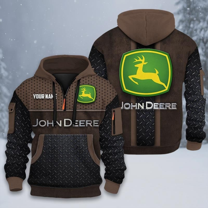 Custom Name JD 3D Quarter Zip Hoodie CR251201