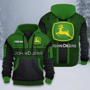 Custom Name JD 3D Quarter Zip Hoodie CR251201