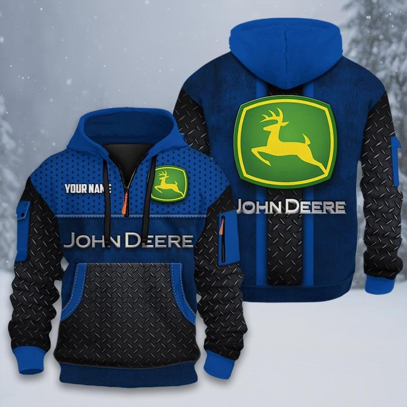 Custom Name JD 3D Quarter Zip Hoodie CR251201