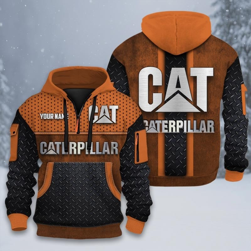 Custom Name CAT 3D Quarter Zip Hoodie CR251201