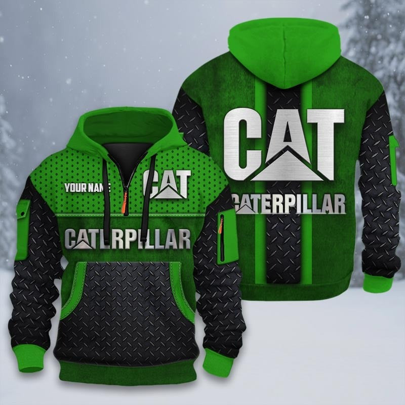 Custom Name CAT 3D Quarter Zip Hoodie CR251201