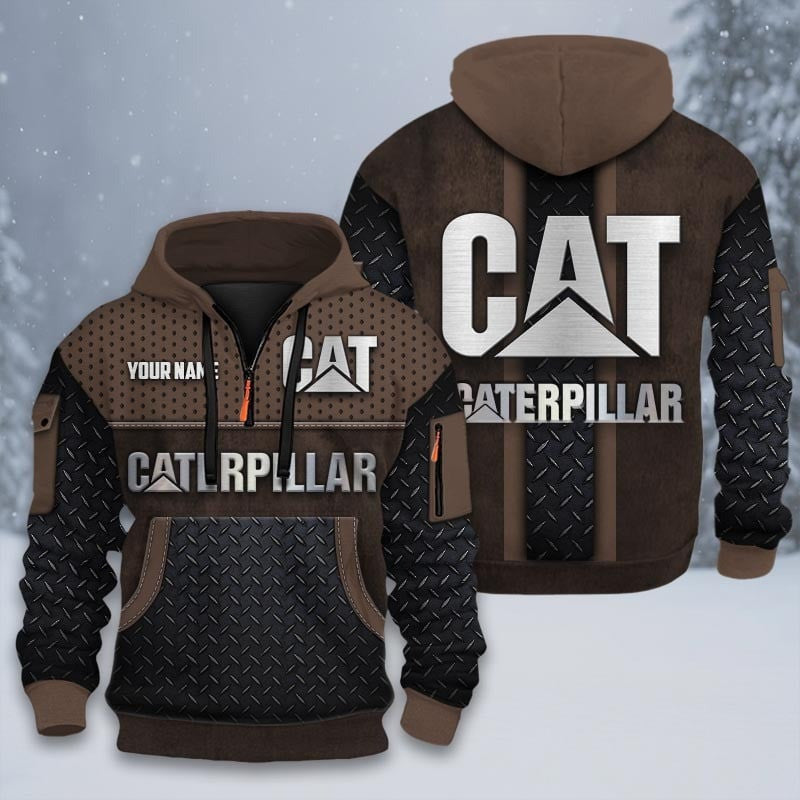 Custom Name CAT 3D Quarter Zip Hoodie CR251201