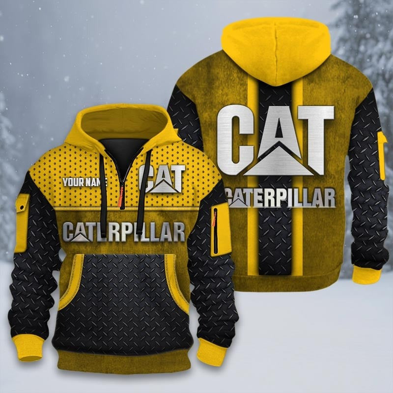 Custom Name CAT 3D Quarter Zip Hoodie CR251201