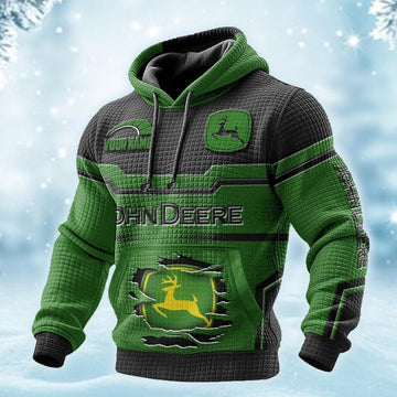 Custom Name John Deere DMAC0630 3D Waffle Hoodie