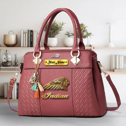 Custom Name IM Zip Multicolor Handbag