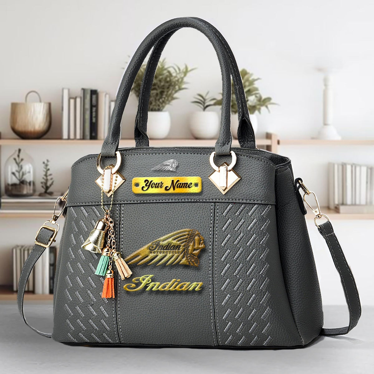 Custom Name IM Zip Multicolor Handbag
