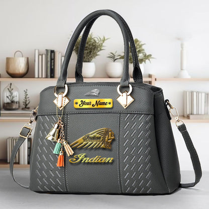 Custom Name IM Zip Multicolor Handbag