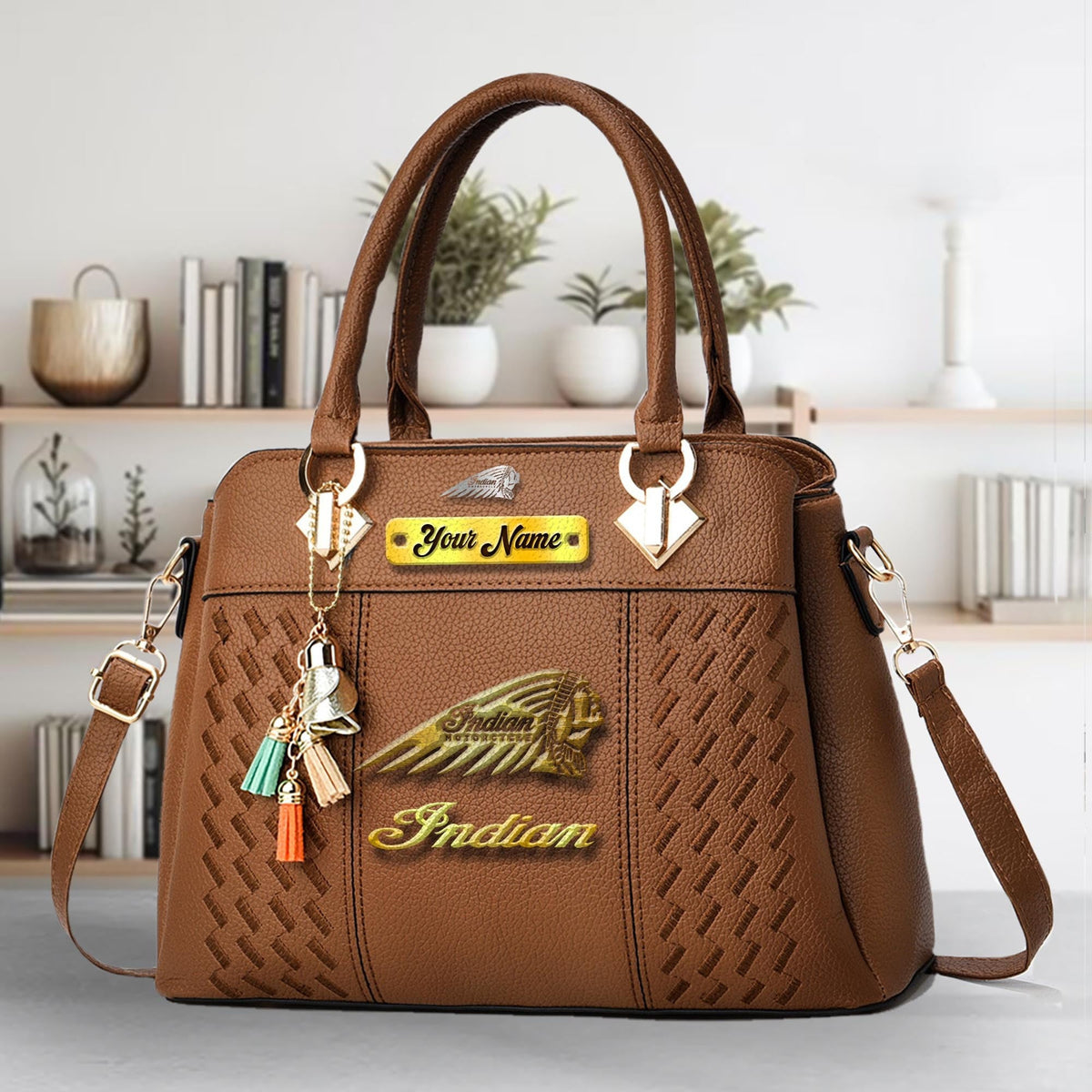Custom Name IM Zip Multicolor Handbag