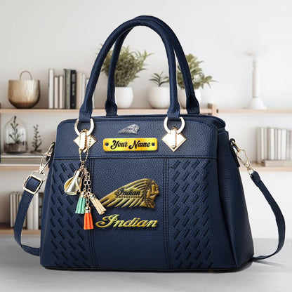 Custom Name IM Zip Multicolor Handbag