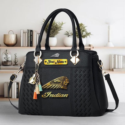 Custom Name IM Zip Multicolor Handbag