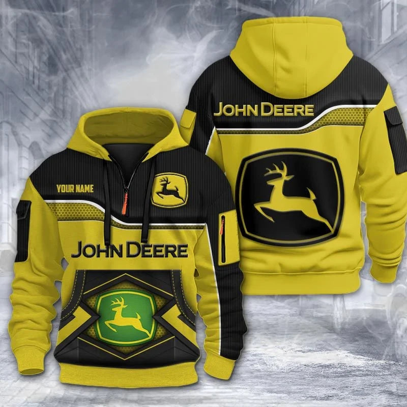 Custom Name JD 3D Quarter Zip Hoodie CR260301