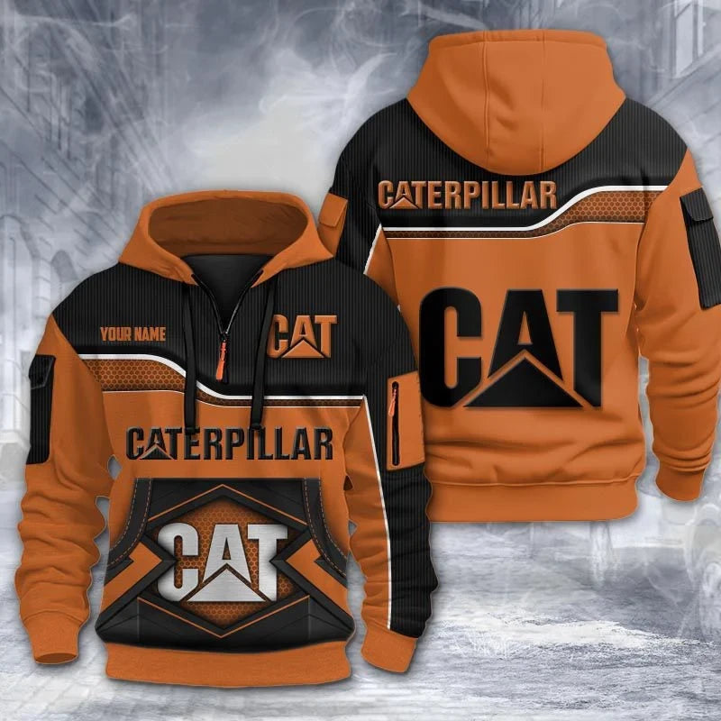 Custom Name CAT 3D Quarter Zip Hoodie CR260301