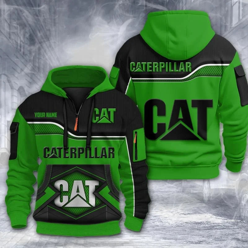 Custom Name CAT 3D Quarter Zip Hoodie CR260301