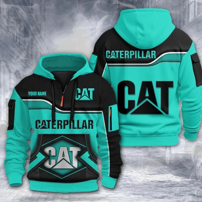 Custom Name CAT 3D Quarter Zip Hoodie CR260301