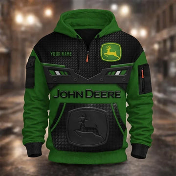 Custom Name JD 3D Quarter Zip Hoodie