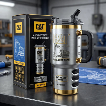 CAT Tumbler with Handle and Straw