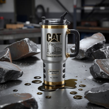 CAT Tumbler with Handle and Straw