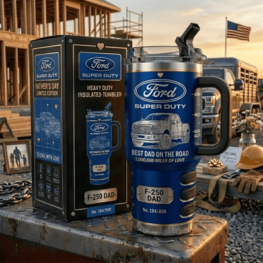 F-250 Dad FD Tumbler with Handle and Straw