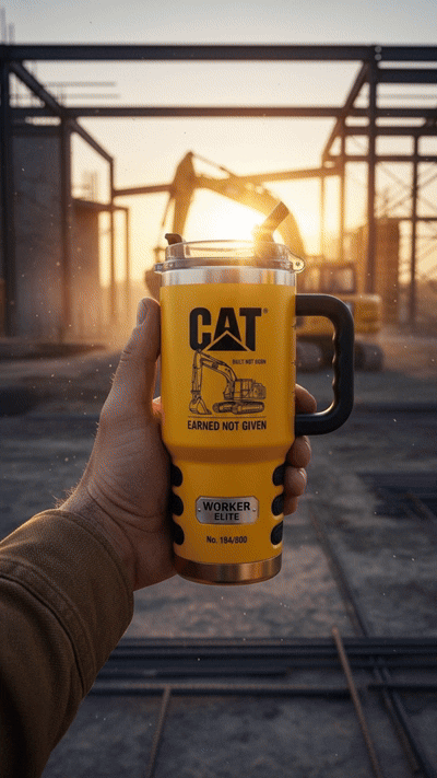 CAT Tumbler with Handle and Straw C1
