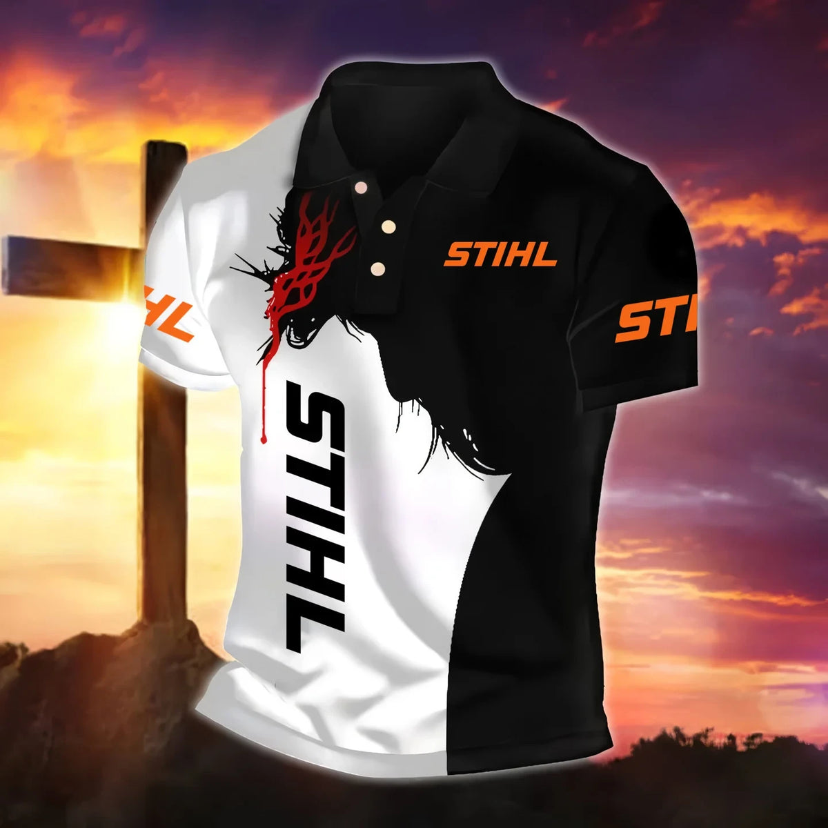 STL Chainsaw Fueled by Faith Polo Shirt