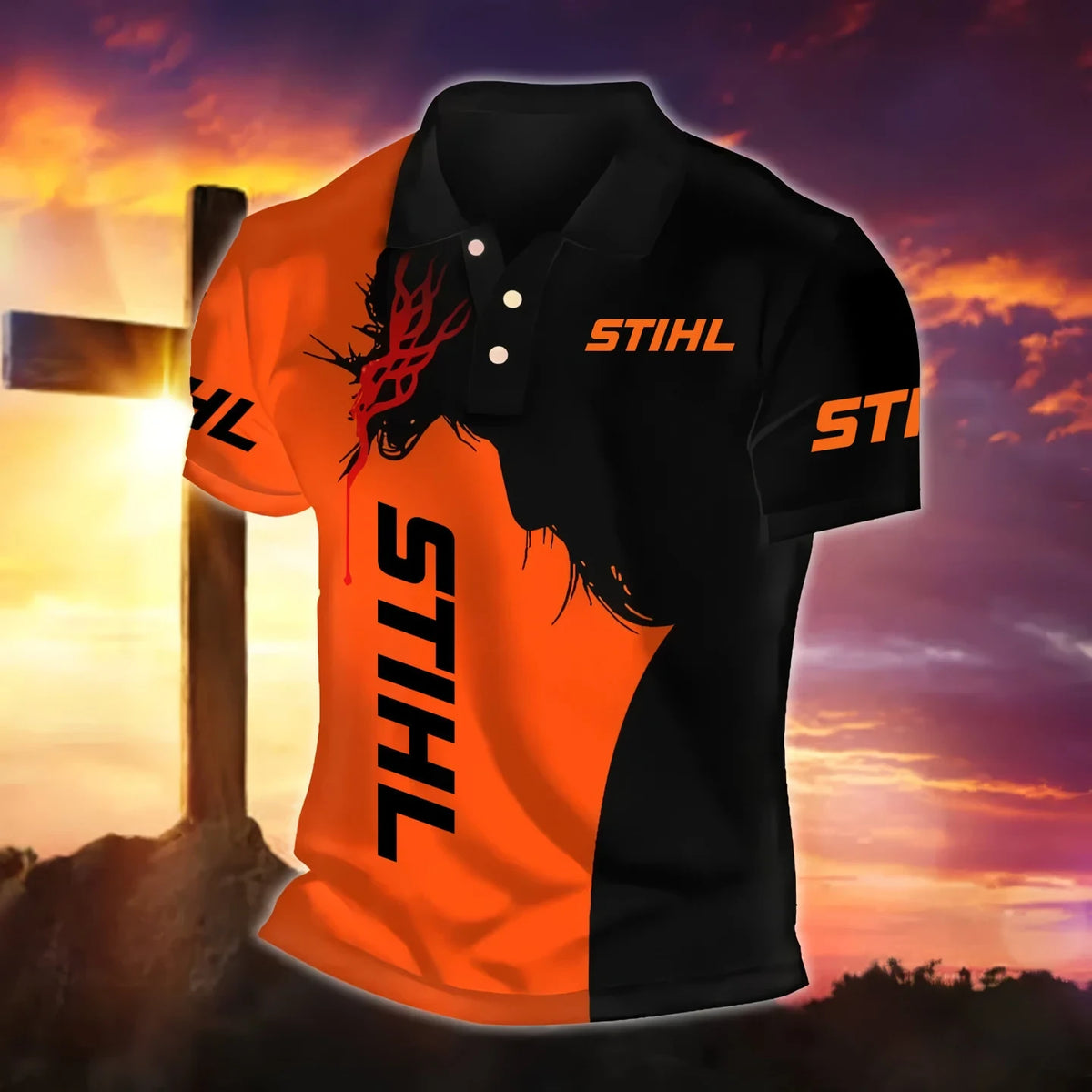 STL Chainsaw Fueled by Faith Polo Shirt