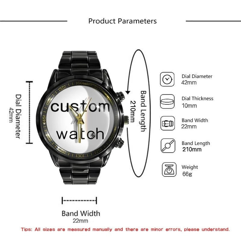 PS New Personalized Black Hand Watch for fan