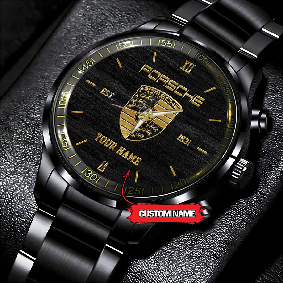 PS New Personalized Black Hand Watch for fan