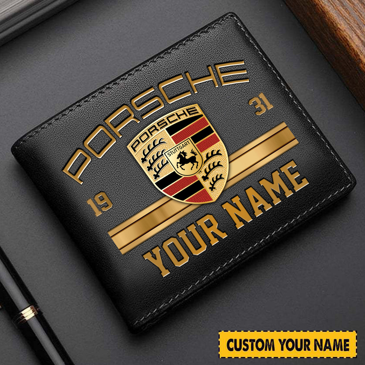 Custom Name PS Leather Wallet