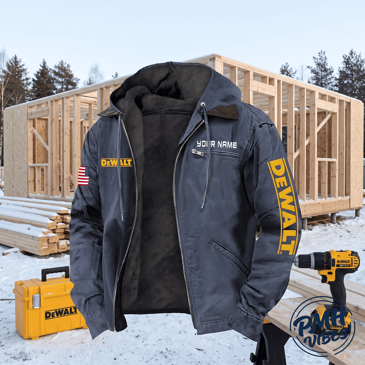 Personalized DW Left Chest Zipper Pocket Jacket