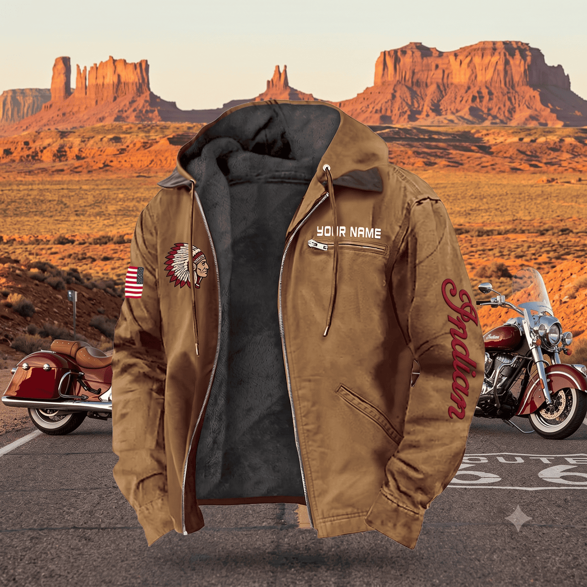 Personalized IM Left Chest Zipper Pocket Jacket