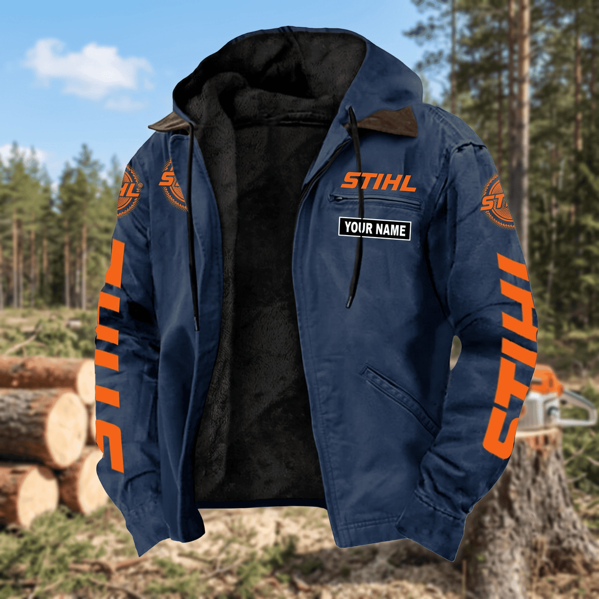 Personalized STL Left Chest Zipper Pocket Jacket