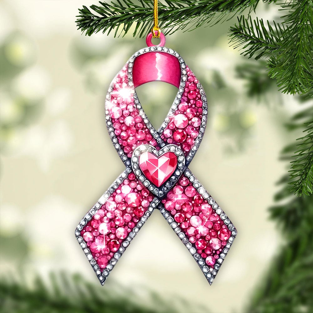 Breast Cancer Awareness Custom Shape 2-Side Printed Acrylic Ornament
