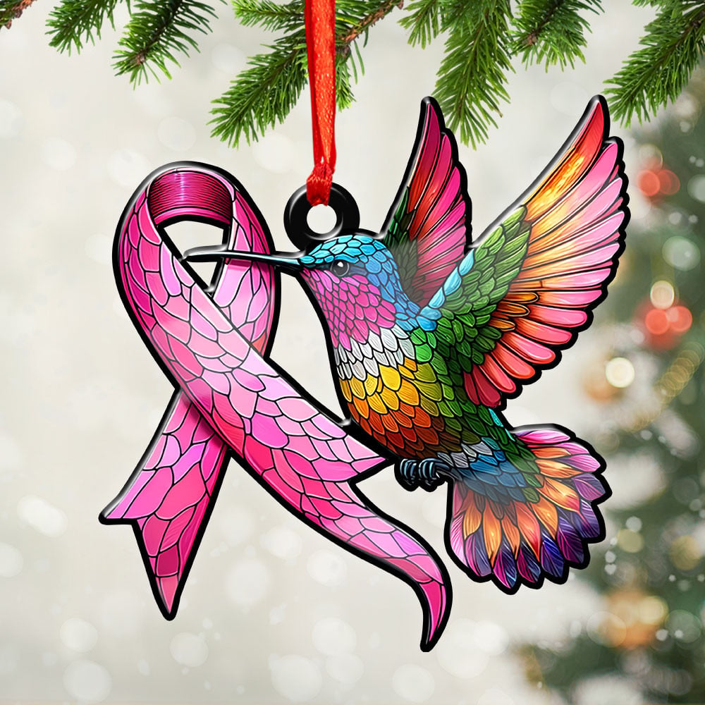 Breast Cancer Awareness Custom Shape 2-Side Printed Acrylic Ornament